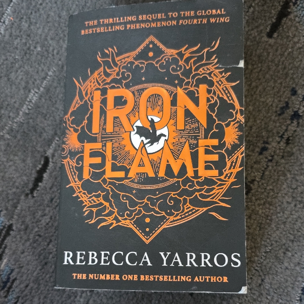 Iron Flame by Rebecca Yarros - Black and Orange Coffee Table Book